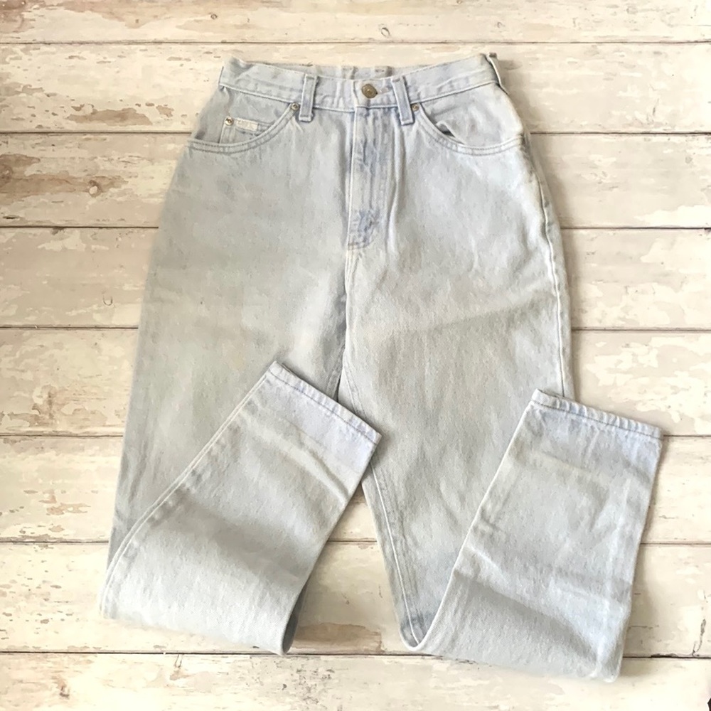 Vintage Lee Size 6 Jeans Women’s High Waisted Denim Light Wash Pants Blue